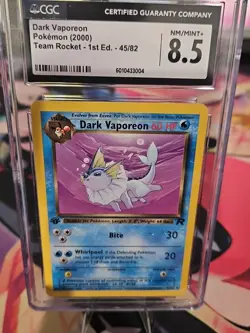 Pokemon Team Rocket Dark Vaporeon 45/82 1st Edition Pokemon TCG CGC 8.5 VINTAGE - Image 1
