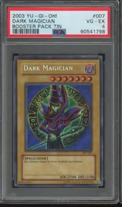 2003 Yu-Gi-Oh1 #007 DARK MAGICIAN Booster Tin Secret Rare PSA 4 VG-EX BW2 - Image 1