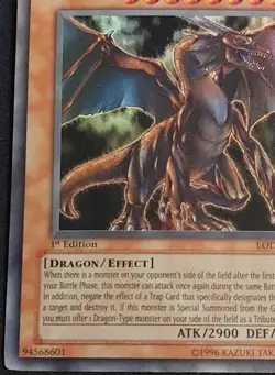 Yugioh Tyrant Dragon LOD-034 Ultra Rare 1st Edition hp - Image 3