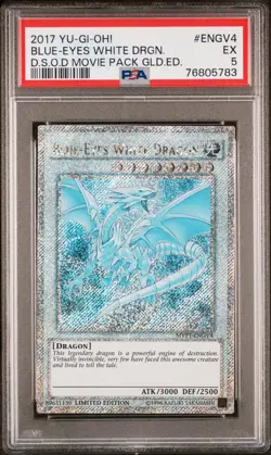 2017 YU-GI-OH! #ENGV4 BLUE-EYES WHITE DRAGON PSA 5 - Image 1