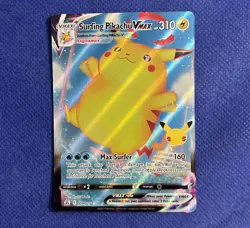 Pokemon TCG - Surfing Pikachu VMAX 009/025 Holo Celebrations Card - NM - Image 1