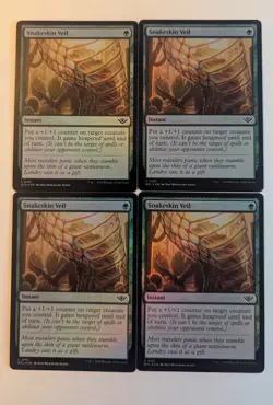 MTG Playset - Foil Snakeskin Veil. Green Instant. Magic the gathering. 4 cards. - Image 1