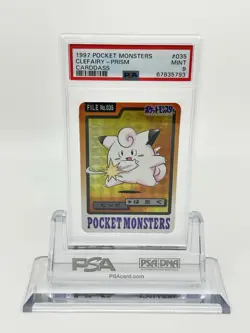 PSA 9 1997 Pokemon CARD JAPANESE Carddass Clefairy #035 Prism - Image 1
