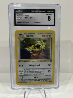 1999 POKEMON TCG JUNGLE PIDGEOT HOLO #8 1ST EDITION CGC 8 Graded Card PSA - Image 1