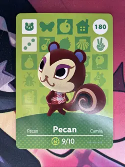 Pecan #180 Animal Crossing Amiibo Card Authentic Series 2 MINT NEVER SCANNED - Image 1