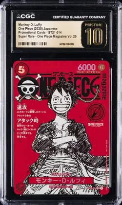 2025 ONE PIECE JAPANESE PROMO CARDS #ST21-014 MONKEY D. LUFFY CGC 10 PRISTINE - Image 1
