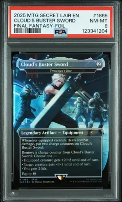 PSA 8 - Cloud's Buster Sword 1865 - Magic The Gathering Final Fantasy - Image 1