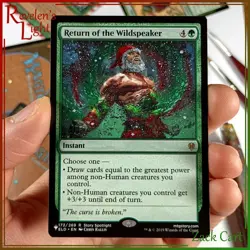 Return of the Wildspeaker Altered Art - Hand Painted MTG Alter - Magic Christmas - Image 1