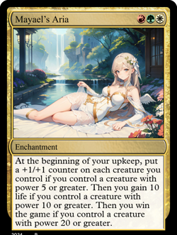 MAYAEL'S ARIA : MTG altered-art magic card : with very sexy Anime hottie!! - Image 1