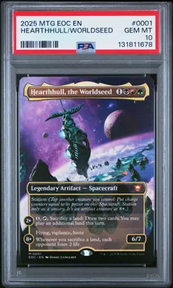 2025 MTG EDGE OF ETERNITIES COMMANDER #0001 HEARTHHULL, THE WORLDSEED PSA 10 - Image 1