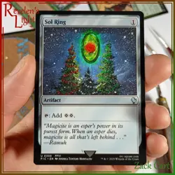 Sol Ring Altered Art - Hand Painted MTG Alter - Magic - Christmas - Image 1