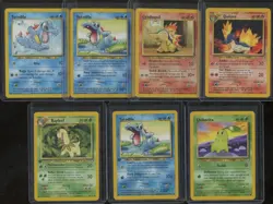 2000 Pokemon Neo Genesis LOT x7 TOTODILE CYNDAQUIL CHIKORITA BAYLEAF QUILAVA BW6 - Image 1