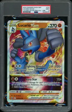 PSA 9 MINT Lucario VSTAR SWSH214 JUMBO Oversized Pokemon Card - Image 1