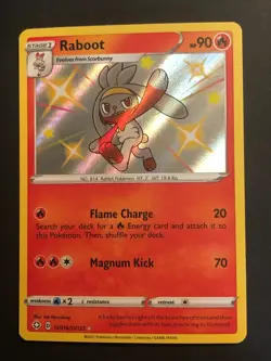 Raboot - SV016/SV122 - Pokemon Shining Fates Sword Shield Shiny Rare Card NM - Image 1