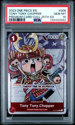 2023 ONE PIECE PREM BANDAI PREM CARD COLL 25TH ED #006 TONY TONY CHOPPER PSA 10 - Image 1