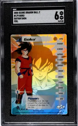 2000 Score Dragonball Z Saiyan Saga #179 Goku Hi-Tech Foil Card SGC 6 - Image 1