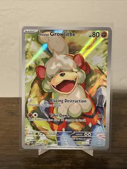 Pokemon TCG Twilight Masquerade Hisuian Growlithe Illustration Card 181/167 NM - Image 1