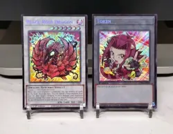 Black Rose Dragon L5DD-ENS02 Secret Rare Chibi Yugioh 1st Edition + Token Card - Image 1