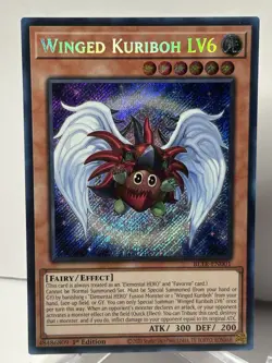 Winged Kuriboh LV6 BLTR-EN001 Secret Rare 1st Edition Yugioh Card NM - Image 1