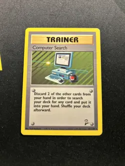 Computer Search 101/130 LP/EX -Vintage Rare Pokemon Card- Base Set 2 (5q) - Image 1