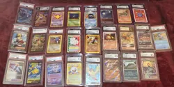 Pokemon 25 Graded Card Lot 16 CGC, 7 PSA, 1 BCCG, and 1 WCG - Image 1