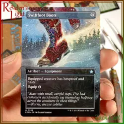 Swiftfoot Boots Altered Art - Hand Painted MTG Alter - Magic - Christmas - Image 1