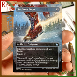 Swiftfoot Boots Altered Art - Hand Painted MTG Alter - Magic - Christmas - Image 2