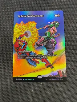 FOIL Borderless Goblin Bombardment MAR 0023 Eternal Mythic MTG Spider-Man - Image 1