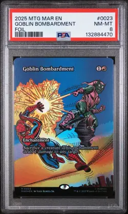 Goblin Bombardment (Borderless) Marvel Universe Eternal-Legal Foil PSA 8 - Image 1