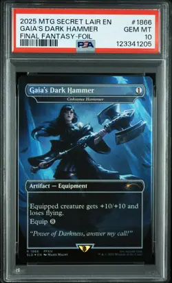 PSA 10 - Gaia's Dark Hammer 1866 - Magic The Gathering Final Fantasy - Image 1