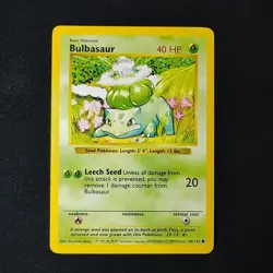 Pokemon TCG Bulbasaur Base Set 44/102 Shadowless Length Error NM - Image 1