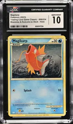 MAGIKARP BLASTOISE & SUICUNE EX DECK CLB HOLO 006/034 POKEMON CGC 10 - Image 1