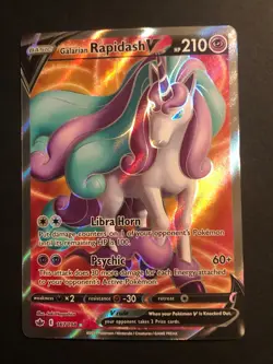 Galarian Rapidash V 167/198 NM PKMN SWSH06: Chilling Reign Full Art Ultra Rare - Image 1