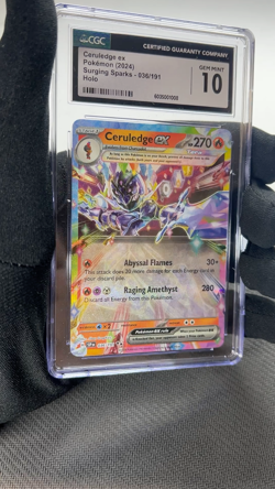 Ceruledge ex 036/191 Pokemon Card CGC 10 Holo English 2024 Surging Sparks TCG - Image 2