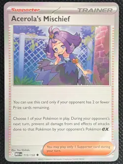 2025 Pokemon TCG Acerola's Mischief #113 MEG EN Trainer Mega Supporter - Image 1