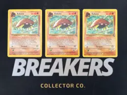 Pokemon TCG Kabuto Fossil 50/62 Vintage Wizards of the Coast 3 Card Lot - Image 1