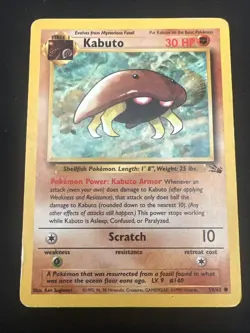 Pokemon TCG Kabuto Fossil 50/62 Vintage Wizards of the Coast 3 Card Lot - Image 4