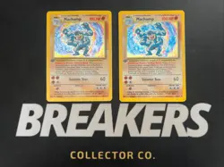 1999 Base Set Vintage Pokemon 2 Card Lot: Holo 1st Edition Machamp 8/102 x2 - Image 1