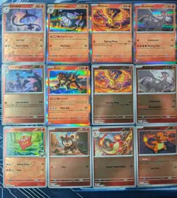 Pokemon Cards Lot of 12 (Fire Type: Mix of Holos and Reverse Holos) - Image 1