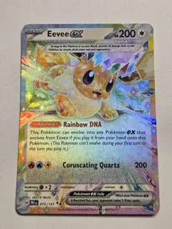 Eevee EX 075/131 Prismatic Evolutions Double Rare Holo Pokemon Card TCG NM - Image 1