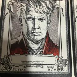 2 Magic the gathering RK Post token MTG, Donald Trump vampire 2/2￼ flying token - Image 2