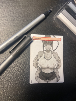 Mountain - Hand Drawn Altered Art MTG Anime Magic Gathering Lu Shaotang - Image 3