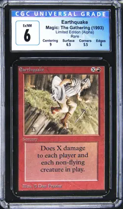 1993 MAGIC THE GATHERING LIMITED EDITION ALPHA EARTHQUAKE CGC 6 - Image 1