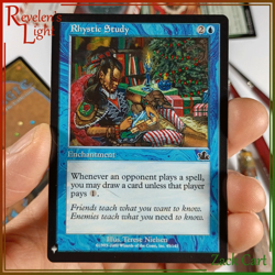 Rhystic Study Altered Art - Hand Painted MTG Alter - Magic - Christmas - Image 2