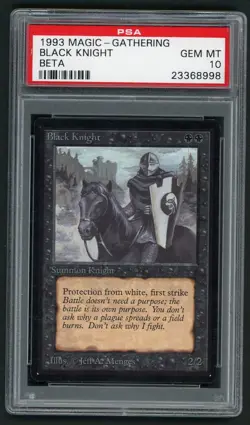 Mtg Beta PSA 10 BLACK KNIGHT | Magic the gathering | GEM MINT | POP 6 - Image 1