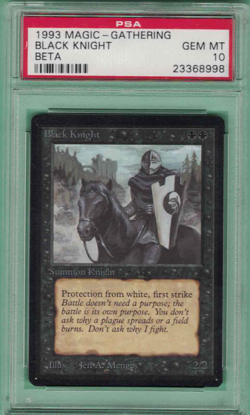 Mtg Beta PSA 10 BLACK KNIGHT | Magic the gathering | GEM MINT | POP 6 - Image 3