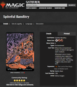 2023 Magic the Gathering LOTR Lord of the Rings Foil Poster Spiteful Banditry - Image 3