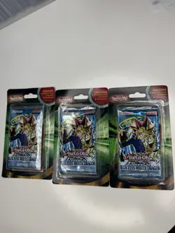 QTY 3 sealed Yu-Gi-Oh TCG Legend of Blue Eyes White Dragon Blister Booster Pack - Image 1
