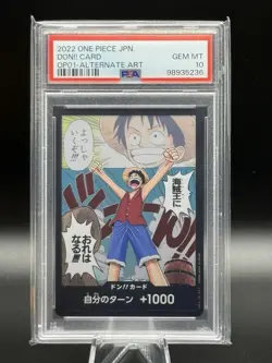 PSA 10 JAPANESE ONE PIECE 2022 DON!! CARD ROMANCE DAWN OP01-ALTERNATE ART - Image 1