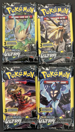 Pokemon Sun & Moon Ultra Prism TCG 3 Card Pack (4 Packs) : Stocking Stuffer !! - Image 1